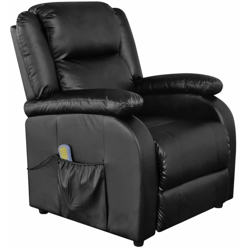 

Sillón de masaje de cuero sintético negro
