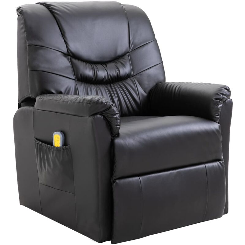 

Sillón de masaje de cuero sintético negro