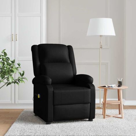 Sillón de masaje de cuero sintético negro vidaXL