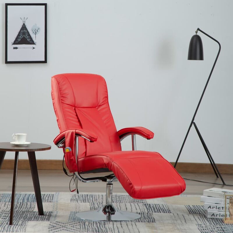 

BHD - Sillón de masaje de cuero sintético rojo