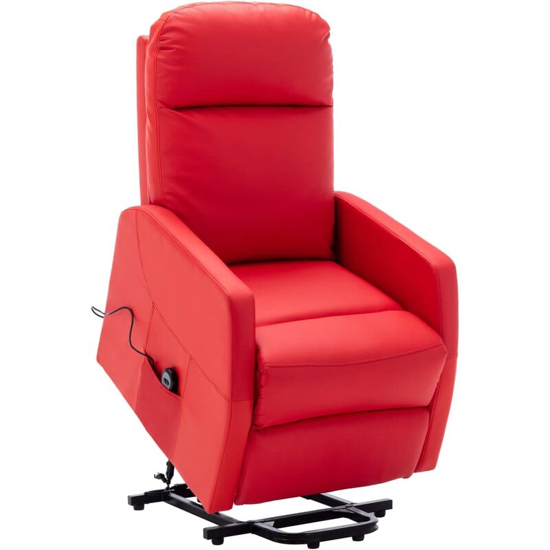 

Sillón de masaje de cuero sintético rojo