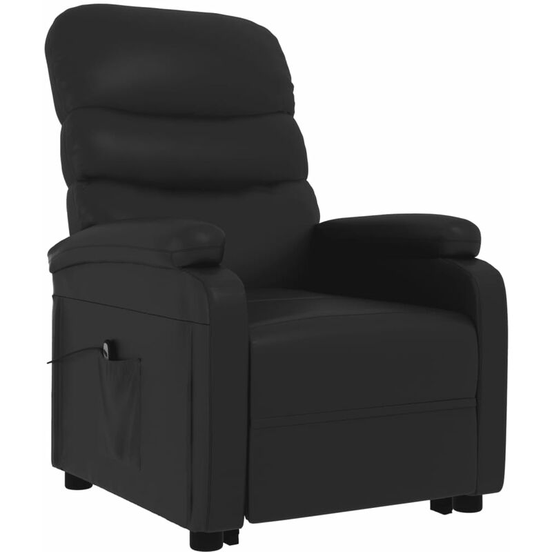 

Sillón Reclinable de Cuero Sintético Negro - Negro - Vidaxl