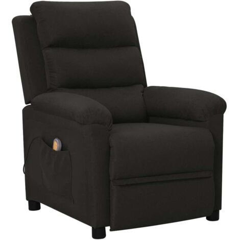 Sillón de masaje de tela negro vidaXL