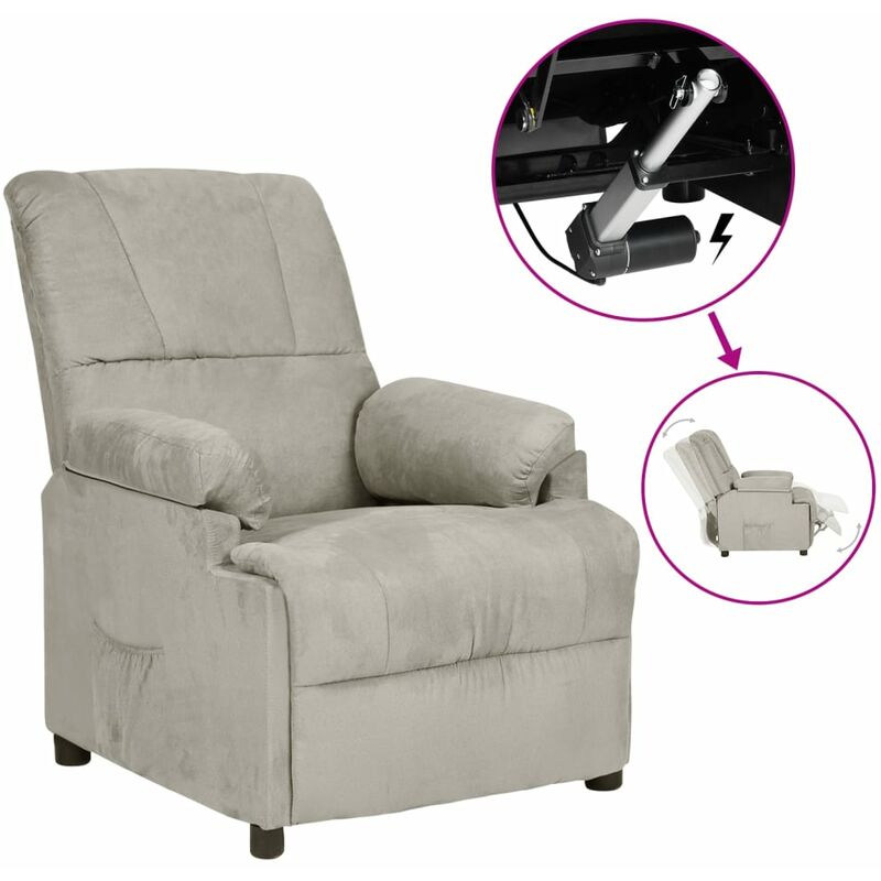 

Sillón de masaje eléctrico piel de ante sintética gris claro