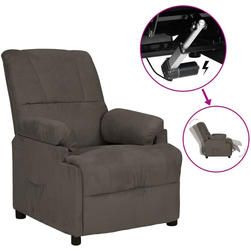 

Sillón de masaje eléctrico piel de ante sintética gris oscuro