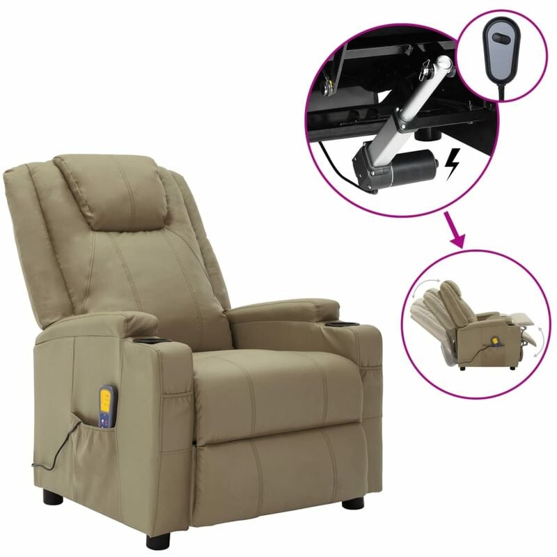 

Sillón de masaje eléctrico reclinable cuero sintético capuchino