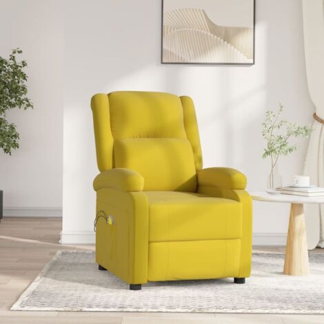 Sillón de masaje eléctrico terciopelo amarillo vidaXL