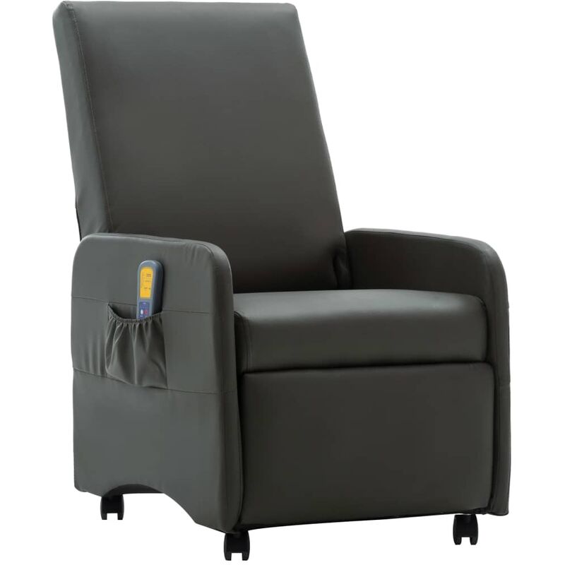

Sillón de Masaje Reclinable de Cuero Sintético Gris - Gris - Vidaxl