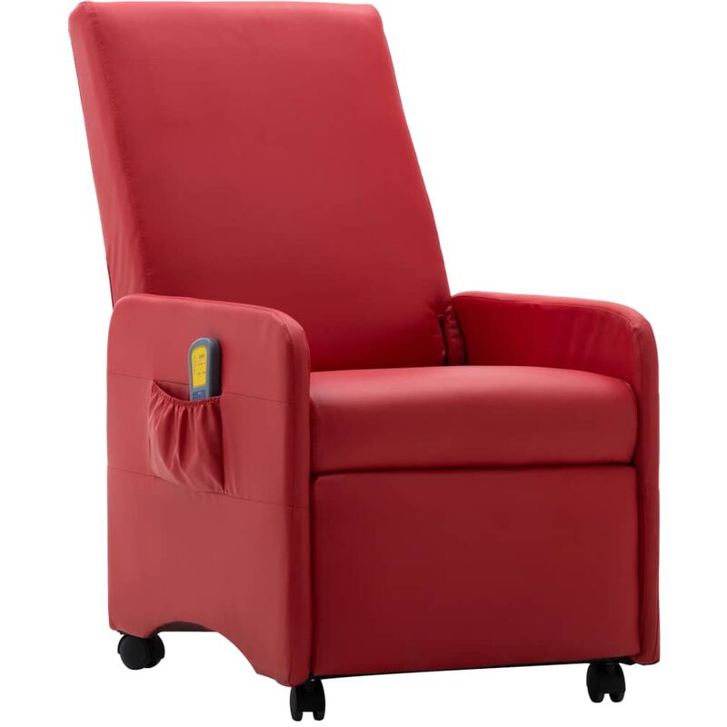 

Sillón de Masaje Reclinable de Cuero Sintético Rojo - Rojo - Vidaxl