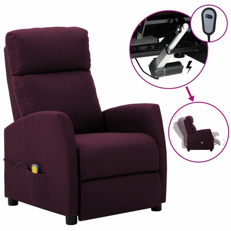 

Happyshopping - Sillon de masaje electrico y reclinable de tela morado