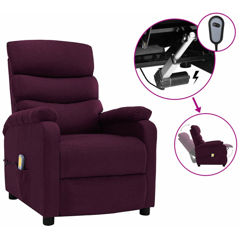 

Happyshopping - Sillon de masaje electrico y reclinable de tela morado