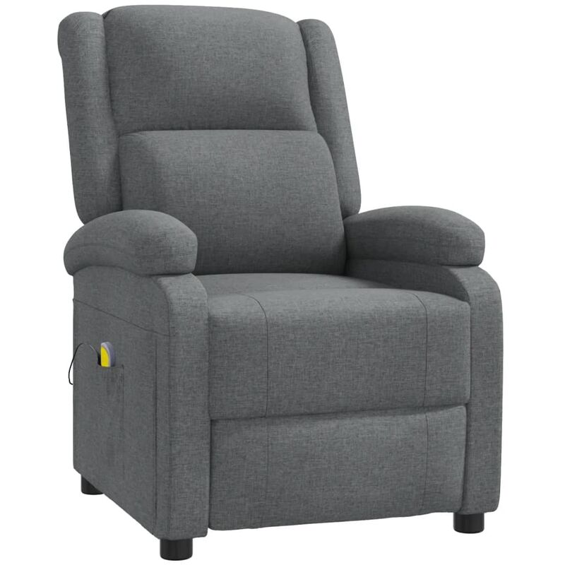 

Sillón de Masaje Reclinable de Tela Gris Oscuro - Gris - Vidaxl