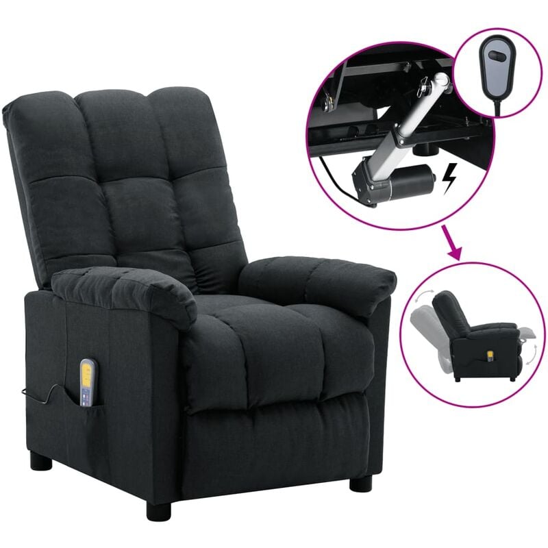 

Sillón de masaje eléctrico y reclinable tela gris oscuro