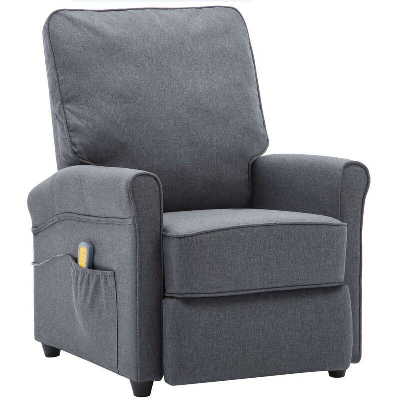 

Sillón de Masaje Reclinable de Tela Gris Oscuro - Gris - Vidaxl