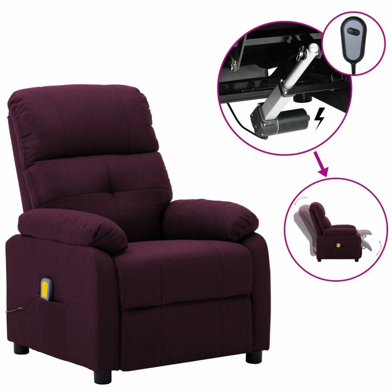 

Sillón de masaje eléctrico y reclinable tela morado