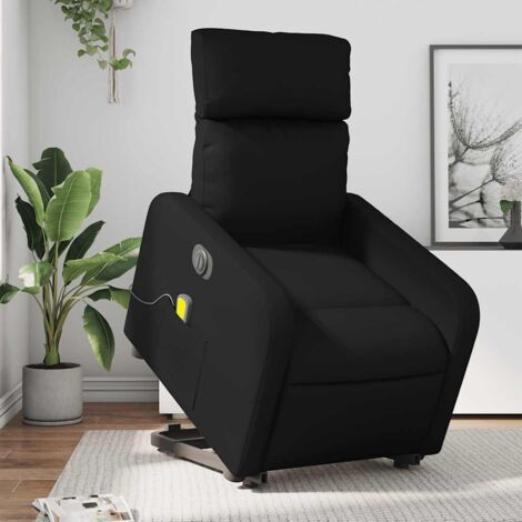 Sillón de masaje elevable eléctrico cuero sintético negro vidaXL