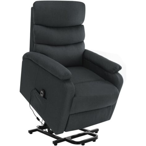 Sillón de masaje elevable tela gris oscuro vidaXL
