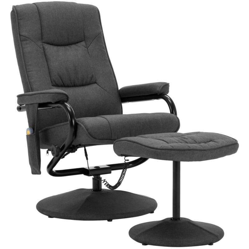 

Vidaxl - Sillón de Masaje Reclinable con Reposapiés Tela Gris Oscuro - Gris