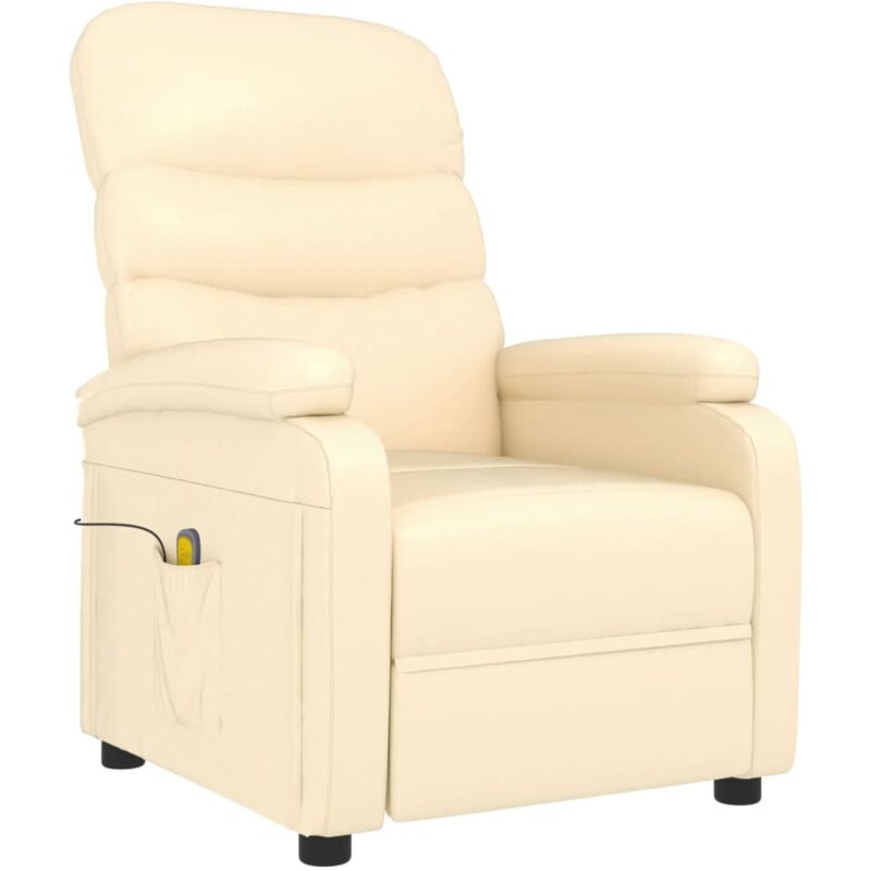 

Sillón de Masaje Reclinable Cuero Sintético Crema - Crema - Vidaxl
