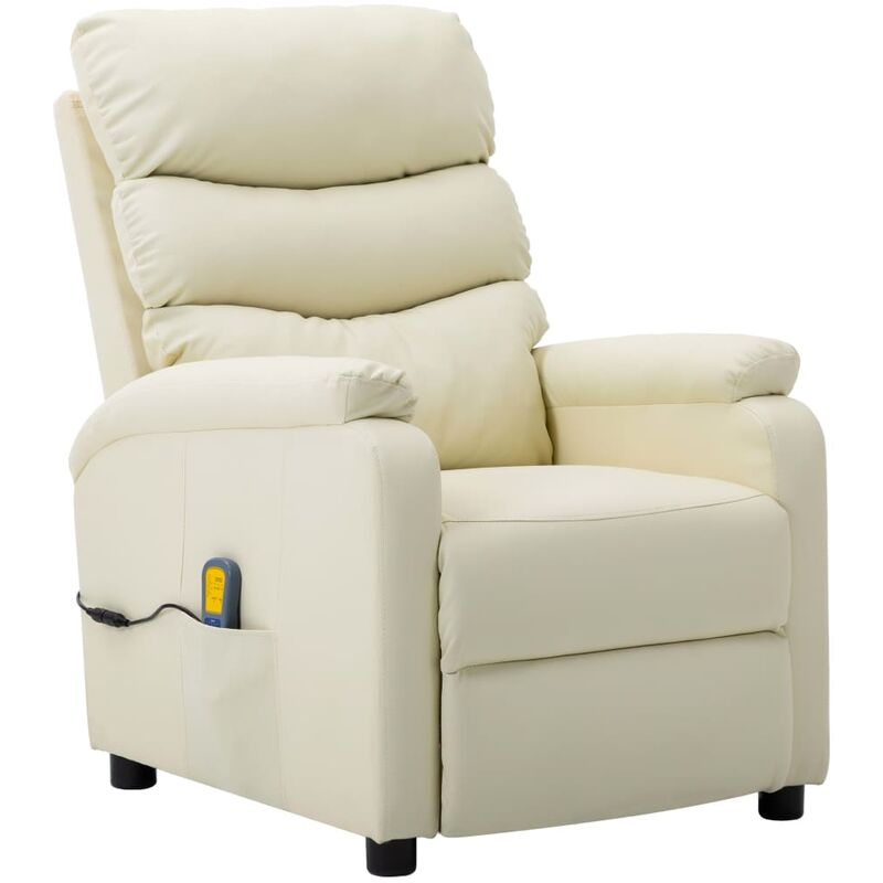 

Sillón de masaje reclinable cuero sintético color crema
