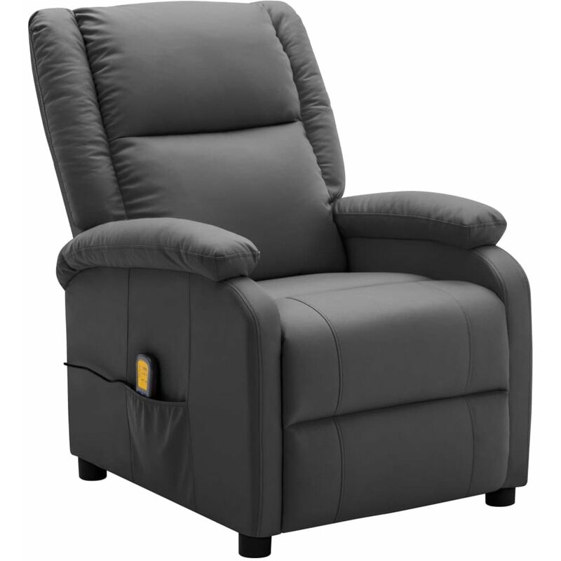 

Happyshopping - Sillon de masaje reclinable cuero sintetico gris antracita