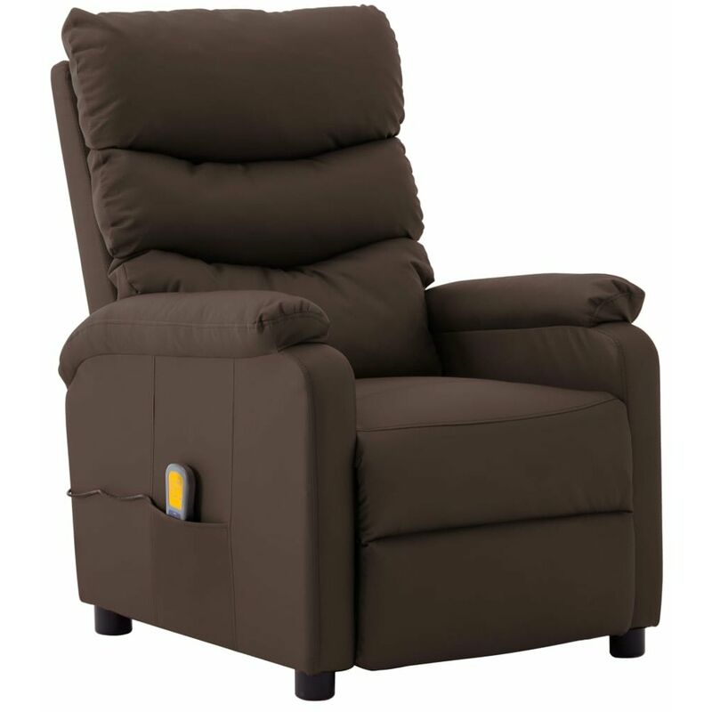 

Happyshopping - Sillon de masaje reclinable cuero sintetico marron