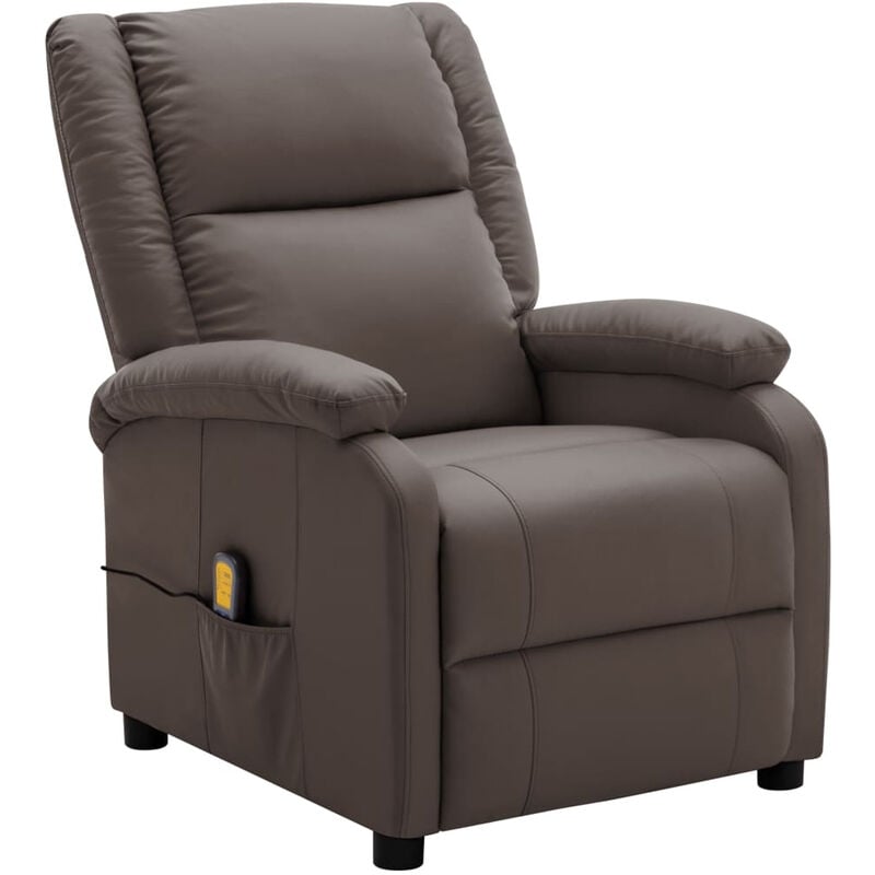 

Sillon de masaje reclinable cuero sintetico marron