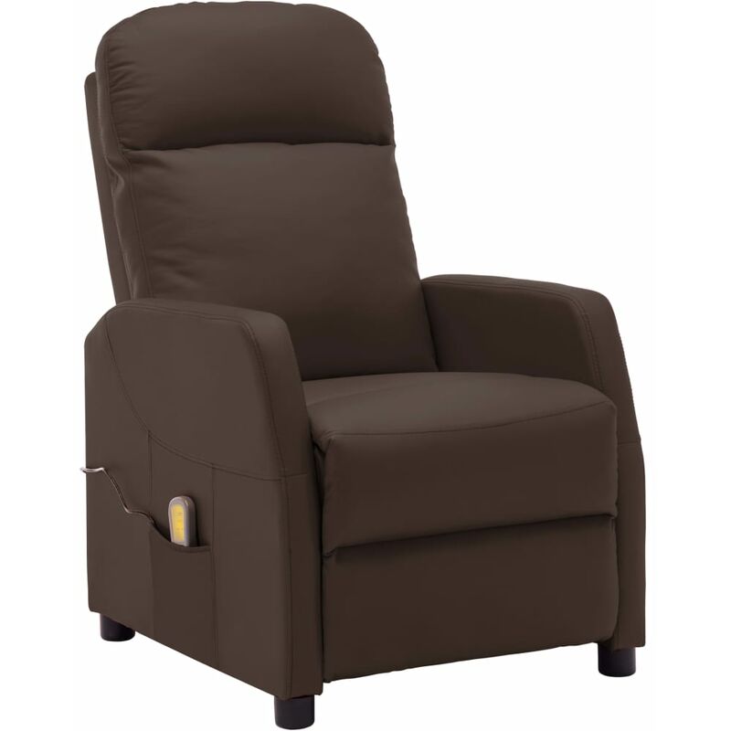 

Sillón de masaje reclinable cuero sintético marrón