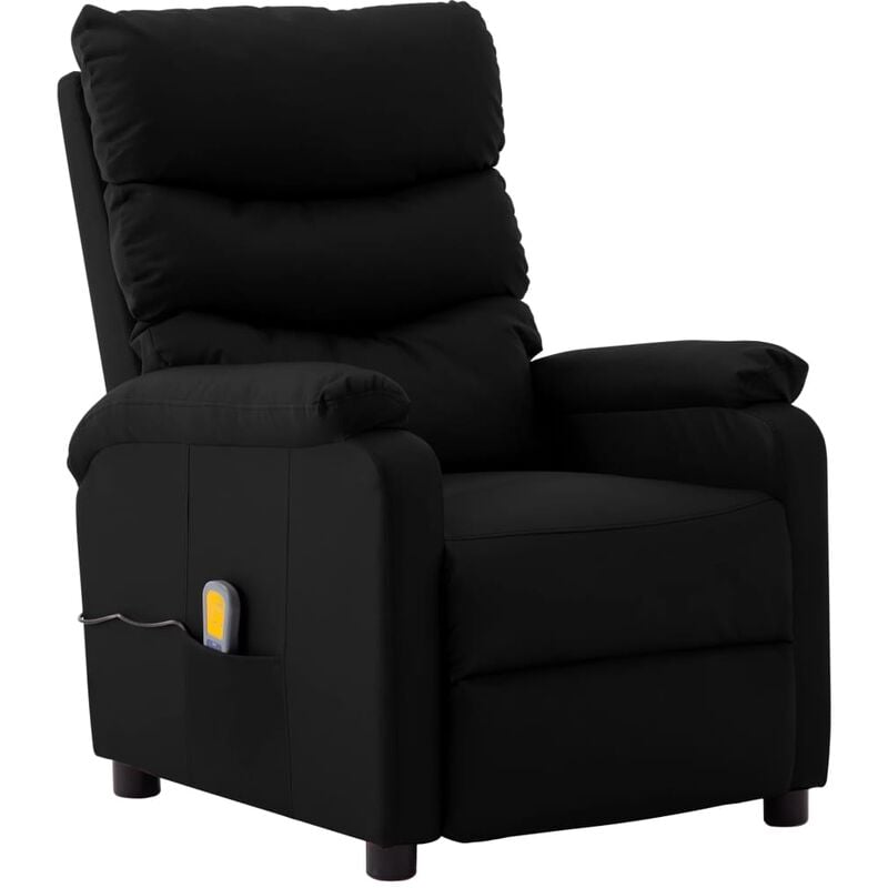 

Sillón de masaje reclinable cuero sintético negro