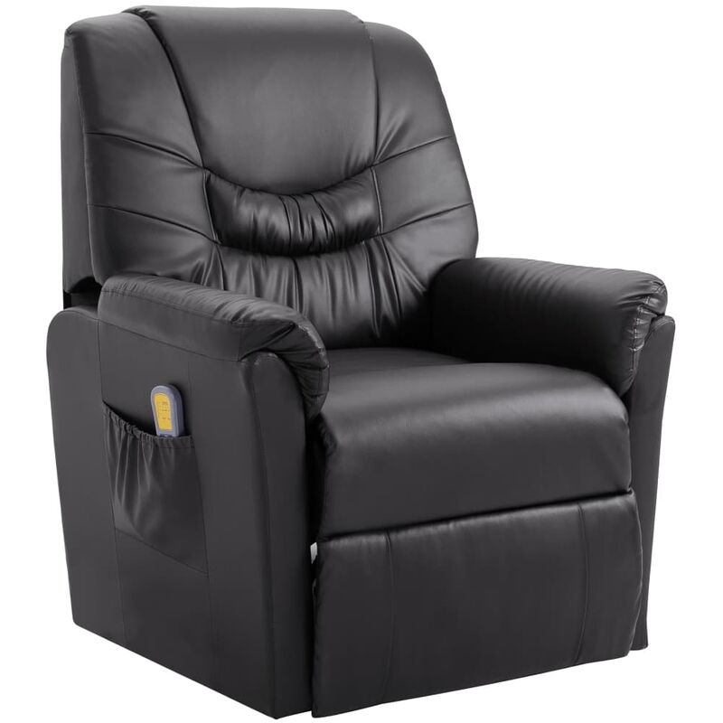 

Sillón de masaje reclinable de cuero artificial gris