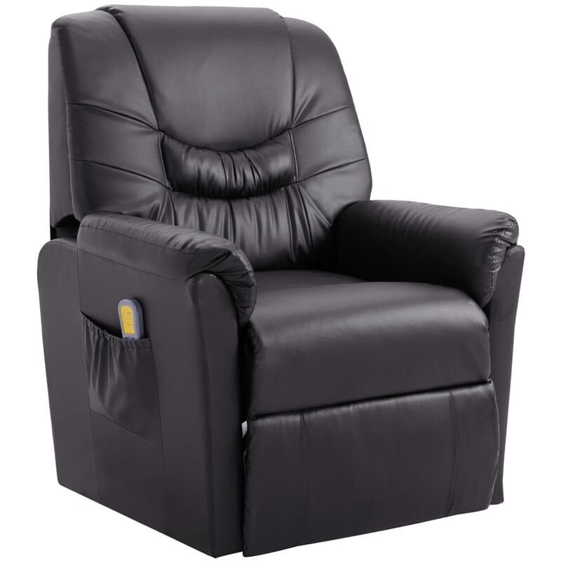 

Sillon de masaje reclinable de cuero artificial gris