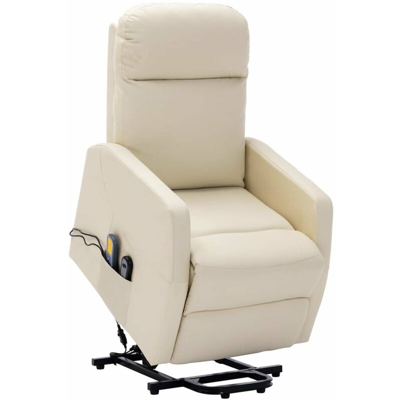

Happyshopping - Sillon de masaje reclinable de cuero sintetico blanco crema