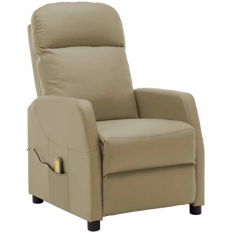 

Happyshopping - Sillon de masaje reclinable de cuero sintetico color capuchino