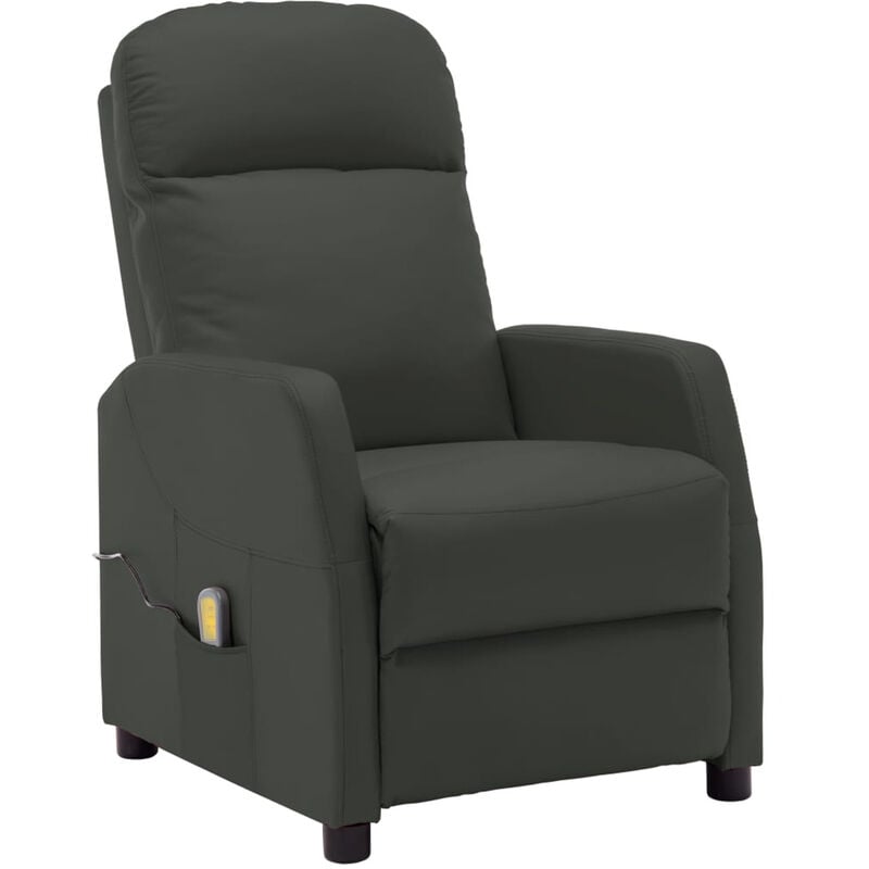 

Sillon de masaje reclinable de cuero sintetico gris antracita