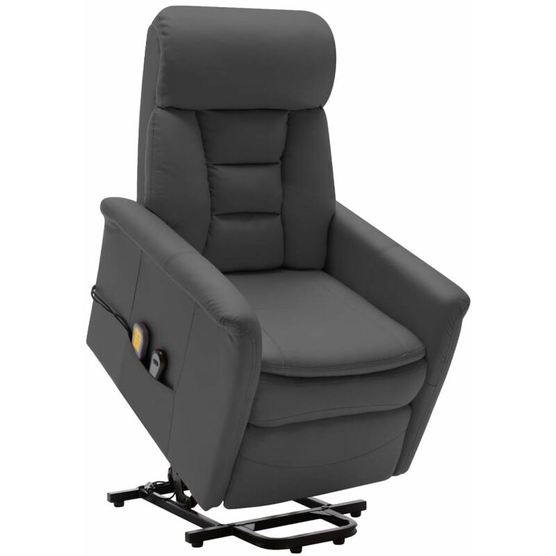 

Happyshopping - Sillon de masaje reclinable de cuero sintetico gris antracita