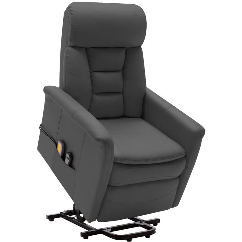 

Sillón de masaje reclinable de cuero sintético gris antracita