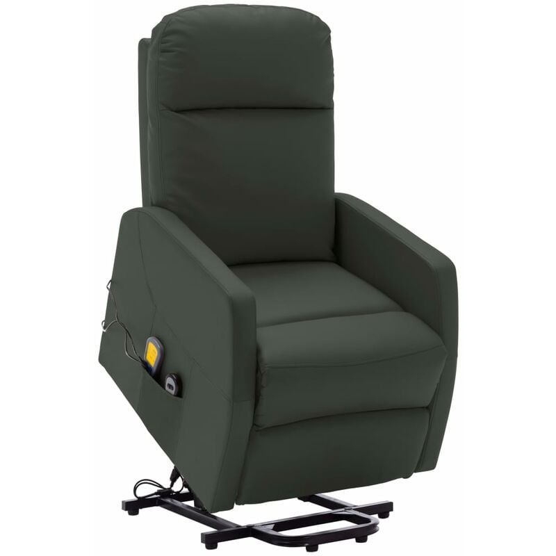 

Sillón de masaje reclinable de cuero sintético gris antracita