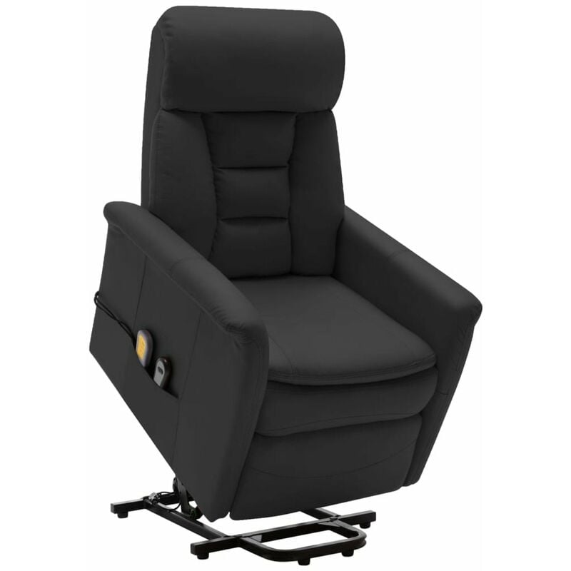 

Sillon de masaje reclinable de cuero sintetico negro