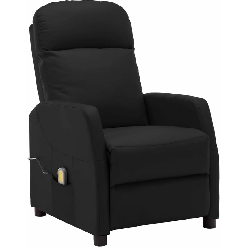 

Sillón de masaje reclinable de cuero sintético negro