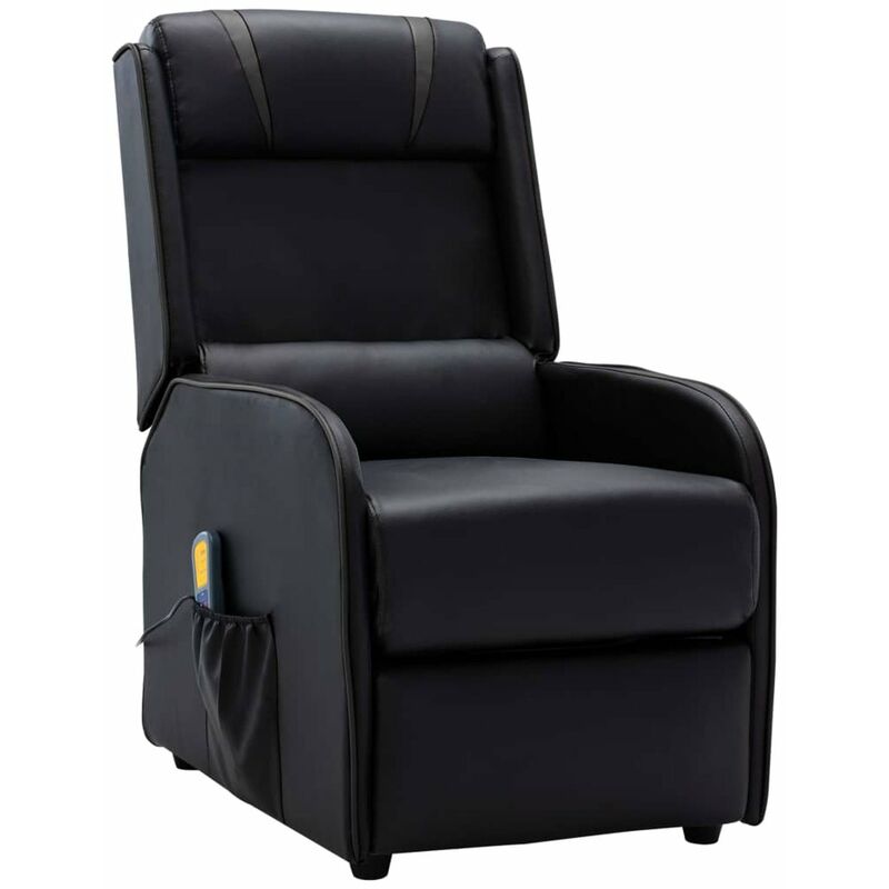 

Happyshopping - Sillon de masaje reclinable de cuero sintetico negro y gris