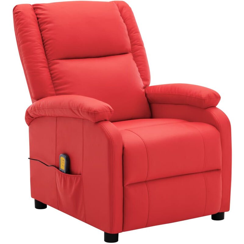 

Happyshopping - Sillon de masaje reclinable de cuero sintetico rojo