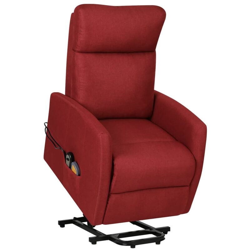 

Sillón de masaje reclinable de pie de tela rojo tinto