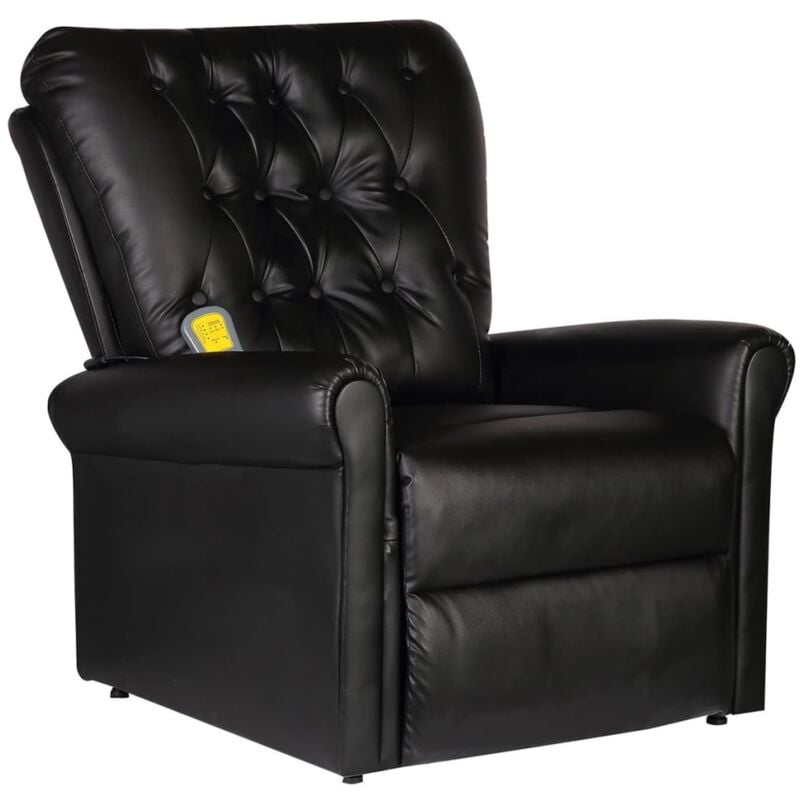 

vidaXL Sillón de Masaje de Cuero Sintético Negro - Negro