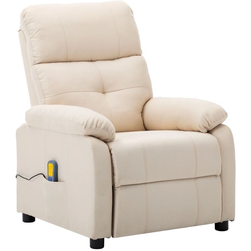 

Sillón de masaje reclinable de tela color crema