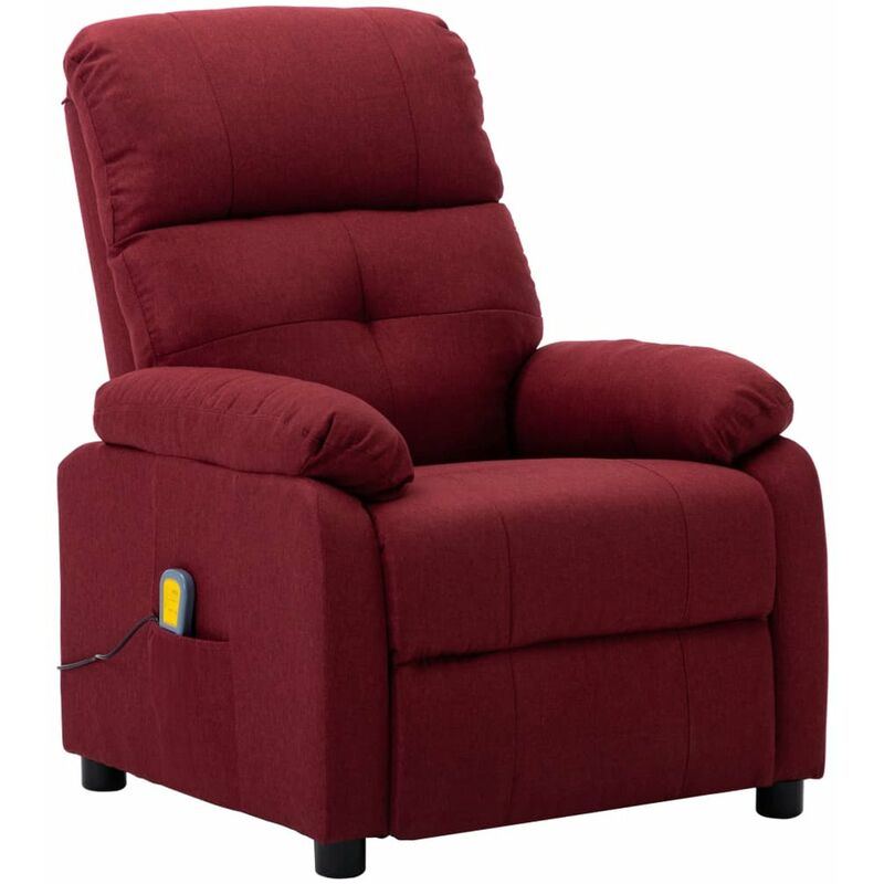 

Sillon de masaje reclinable de tela color vino tinto