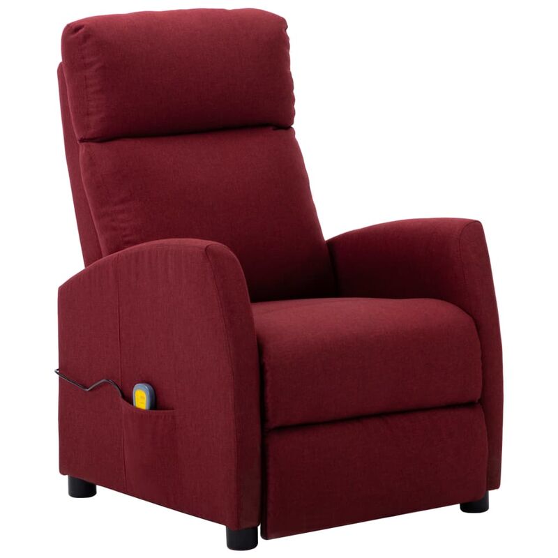 

Sillón de masaje reclinable de tela color vino tinto