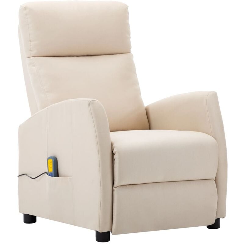 

Sillón de masaje reclinable de tela crema