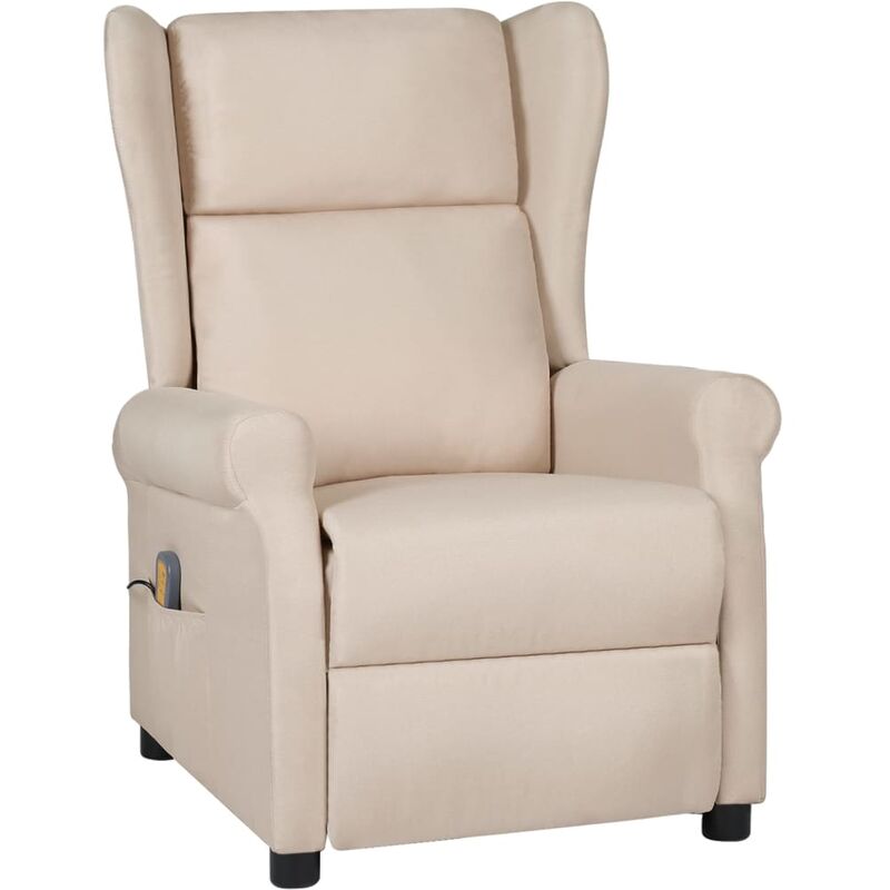 

Sillón de masaje reclinable de tela crema