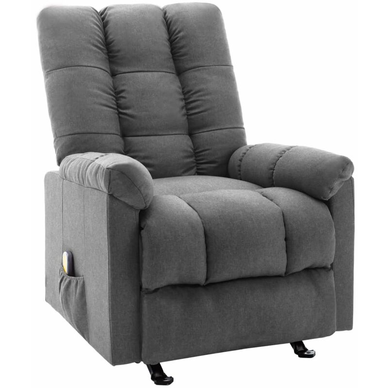 

Happyshopping - Sillon de masaje reclinable de tela gris claro