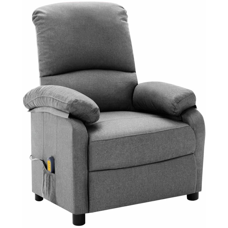

Happyshopping - Sillon de masaje reclinable de tela gris claro